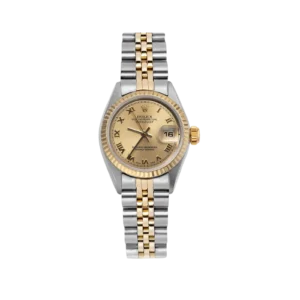 Rolex Datejust 69173 Fluted Bezel Watch 26mm Roman Champagne Dial