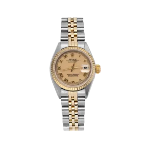 Rolex Datejust 69173 Fluted Bezel Watch 26mm Roman Ivory Dial