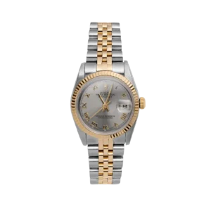 Rolex Datejust 69173 Fluted Bezel Watch 26mm Silver Roman Dial
