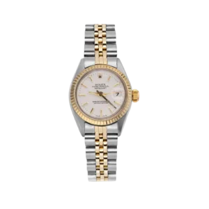Rolex Datejust 69173 Fluted Bezel Watch 26mm White Index Dial