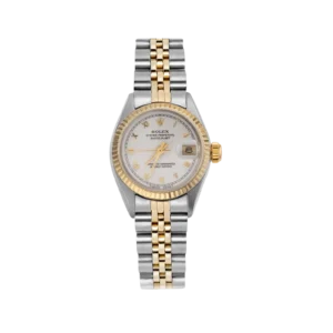 Rolex Datejust 69173 Fluted Bezel Watch 26mm White Roman Dial
