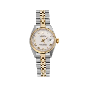Rolex Datejust 69173 Fluted Bezel Watch 26mm White Roman Dial