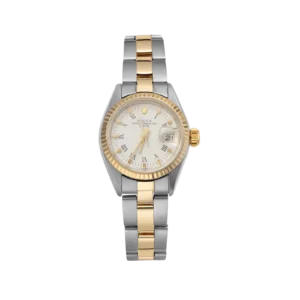 Rolex Datejust 69173 Fluted Bezel Watch 26mm White Roman Dial