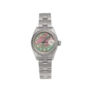 Rolex Datejust 69240 Fluted Bezel Watch 26mm Green Mother Of Pearl Dial