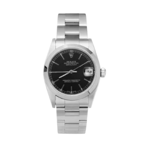 Rolex Datejust 78240 Smooth Bezel Watch 31mm Black Index Dial