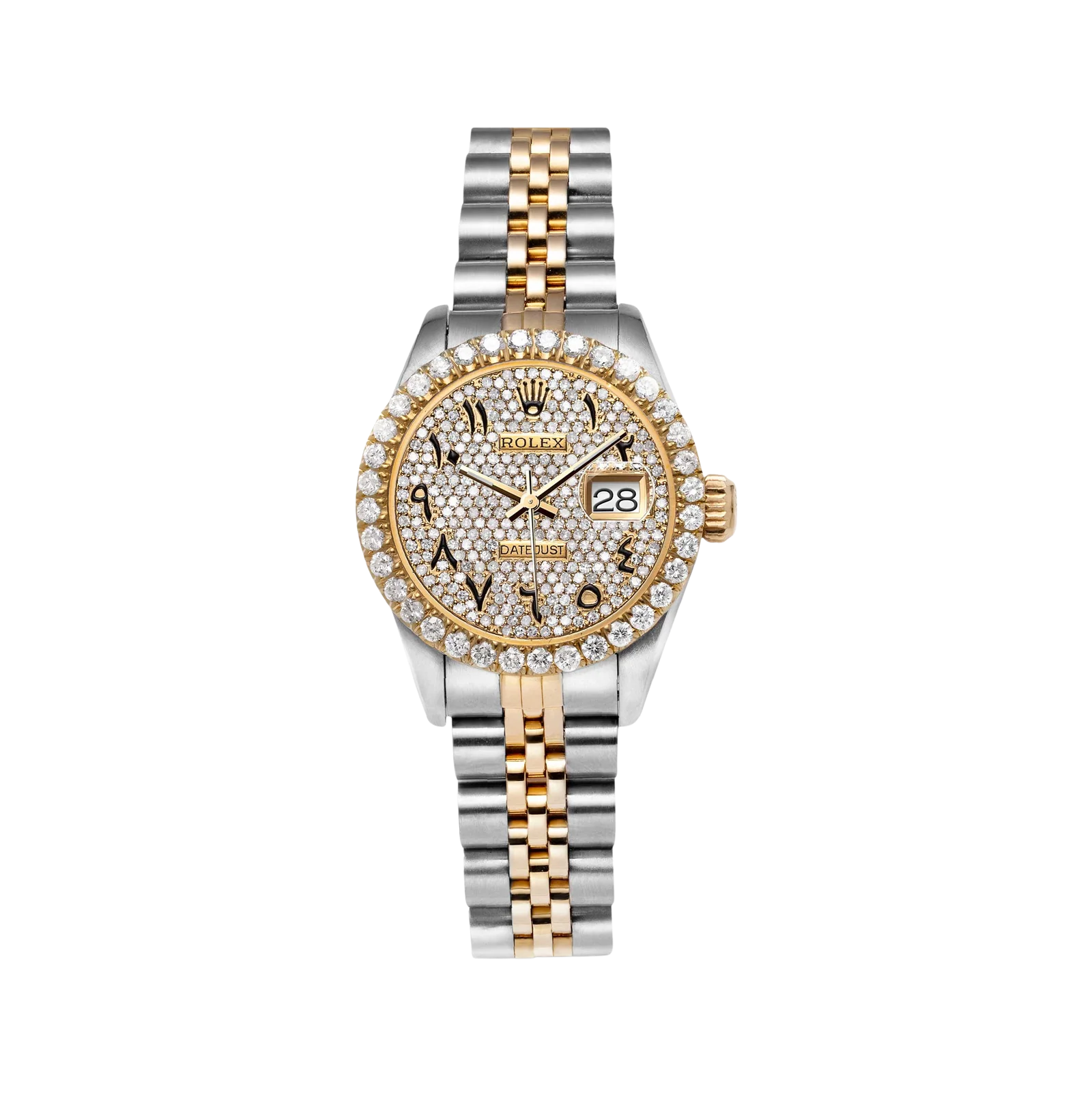 Rolex Datejust Diamond Bezel Watch 26mm Black Arabic Numeral Dial | 2.10ct