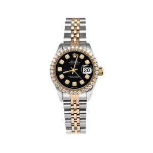 Rolex Datejust Diamond Bezel Watch 26mm Black Dial | 1.25ct