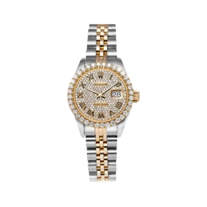 Rolex Datejust Diamond Bezel Watch 26mm Black Roman Dial | 2.10ct