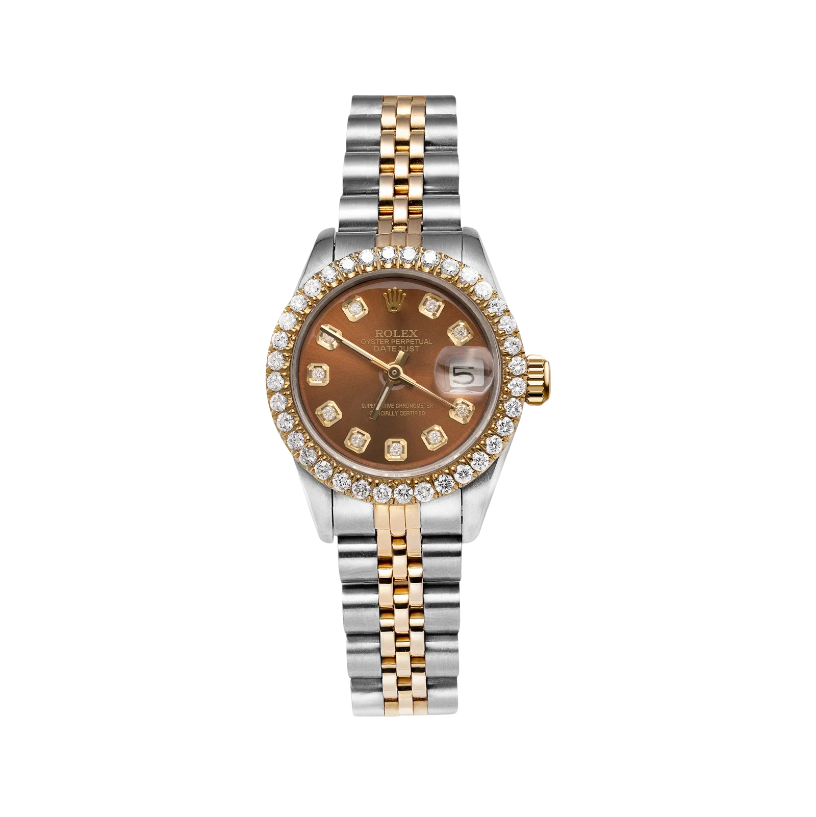 Rolex Datejust Diamond Bezel Watch 26mm Chocolate Brown Dial | 1.25ct