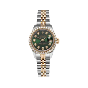 Rolex Datejust Diamond Bezel Watch 26mm Green Dial | 1.25ct