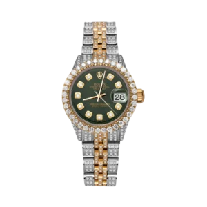 Rolex Datejust Diamond Bezel Watch 26mm Green Dial | 6.20ct