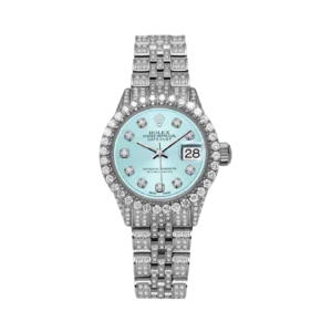 Rolex Datejust Diamond Bezel Watch 26mm Ice Blue Dial | 6.20ct