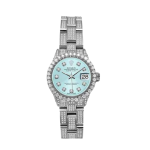 Rolex Datejust Diamond Bezel Watch 26mm Ice Blue Dial | 6.70ct
