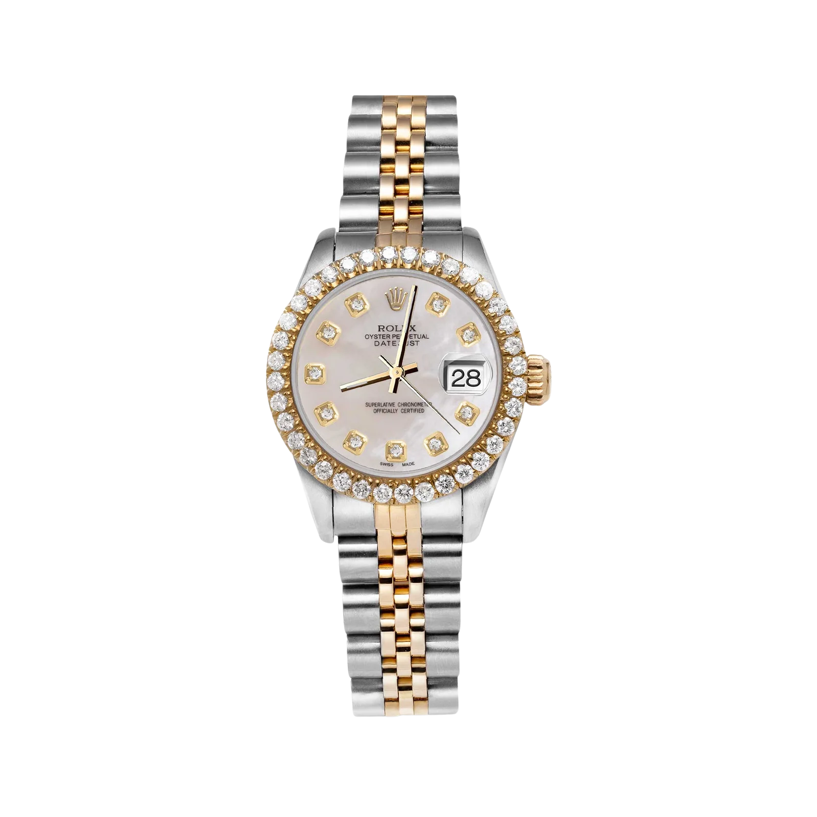 Rolex Datejust Diamond Bezel Watch 26mm Mother of Pearl Dial | 1.25ct