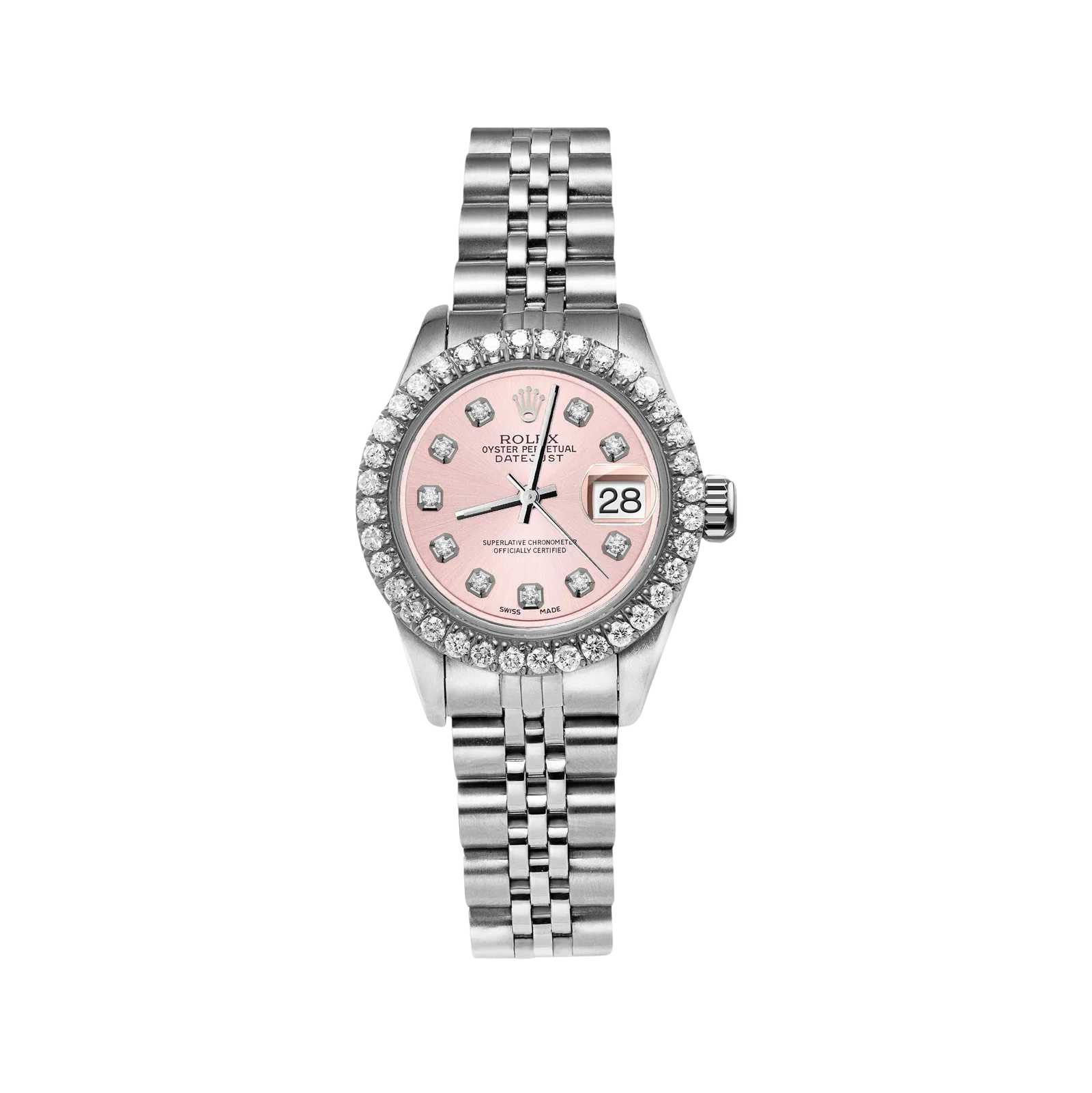 Rolex Datejust Diamond Bezel Watch 26mm Pink Dial | 1.25ct