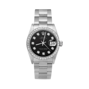 Rolex Datejust Diamond Bezel Watch 31mm Black Dial | 1.30ct