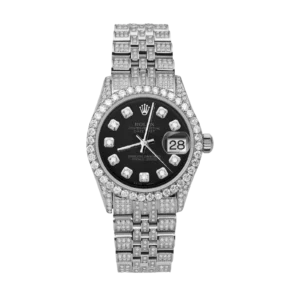 Rolex Datejust Diamond Bezel Watch 31mm Black Dial | 6.75ct