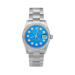 Rolex Datejust Diamond Bezel Watch 31mm Blue Dial | 1.30ct