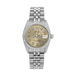 Rolex Datejust Diamond Bezel Watch 31mm Champagne Dial | 1.30ct