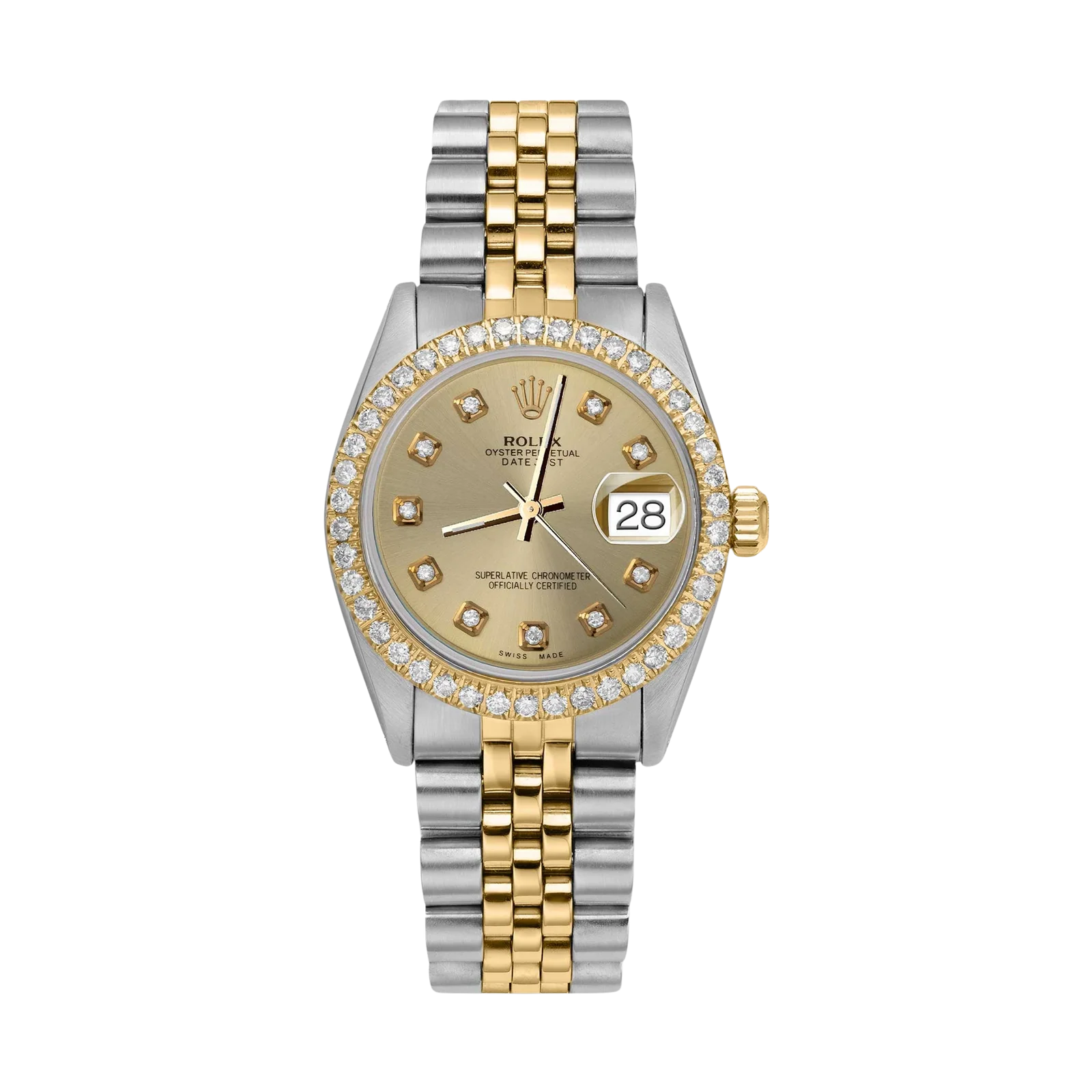 Rolex Datejust Diamond Bezel Watch 31mm Champagne Dial | 1.30ct