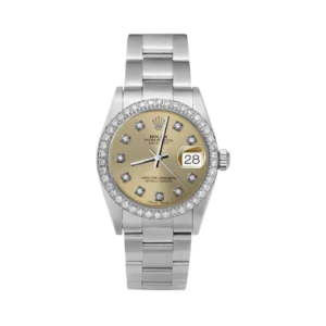 Rolex Datejust Diamond Bezel Watch 31mm Champagne Dial | 1.30ct