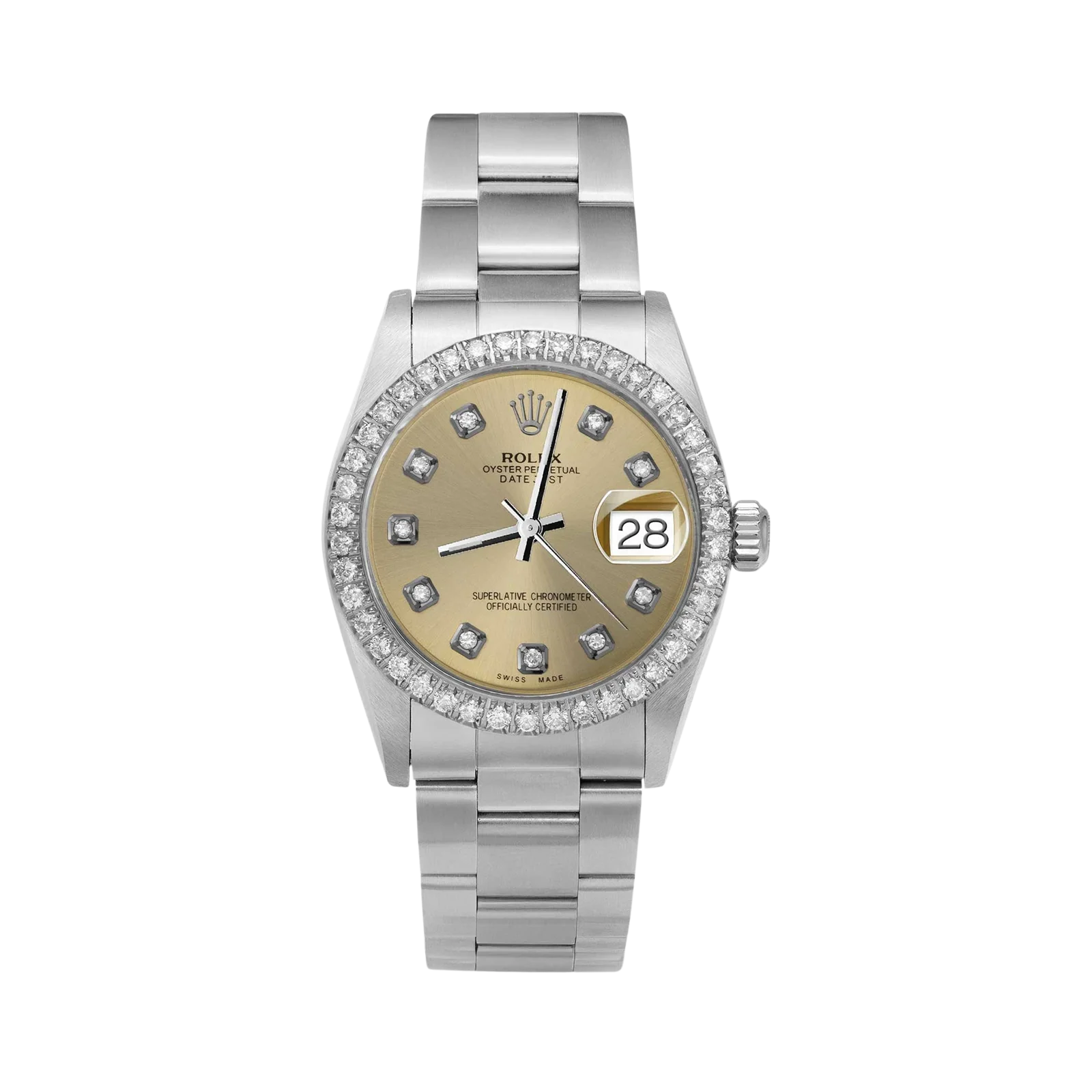 Rolex Datejust Diamond Bezel Watch 31mm Champagne Dial | 1.30ct