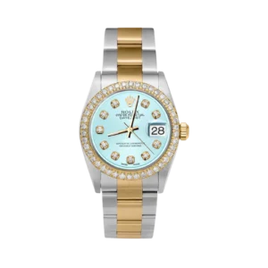 Rolex Datejust Diamond Bezel Watch 31mm Ice Blue Dial | 2.30ct