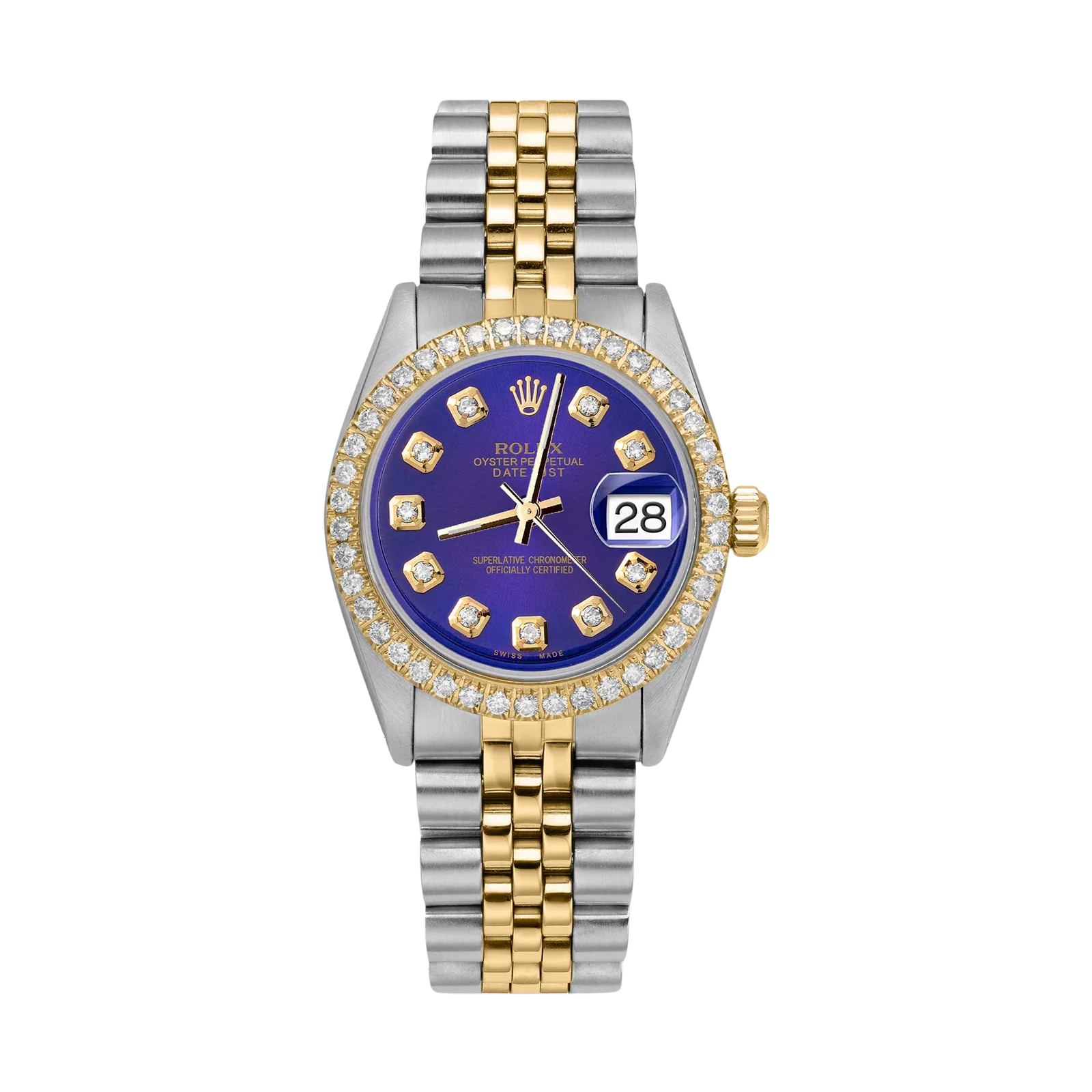 Rolex Datejust Diamond Bezel Watch 31mm Midnight Blue Dial | 1.30ct