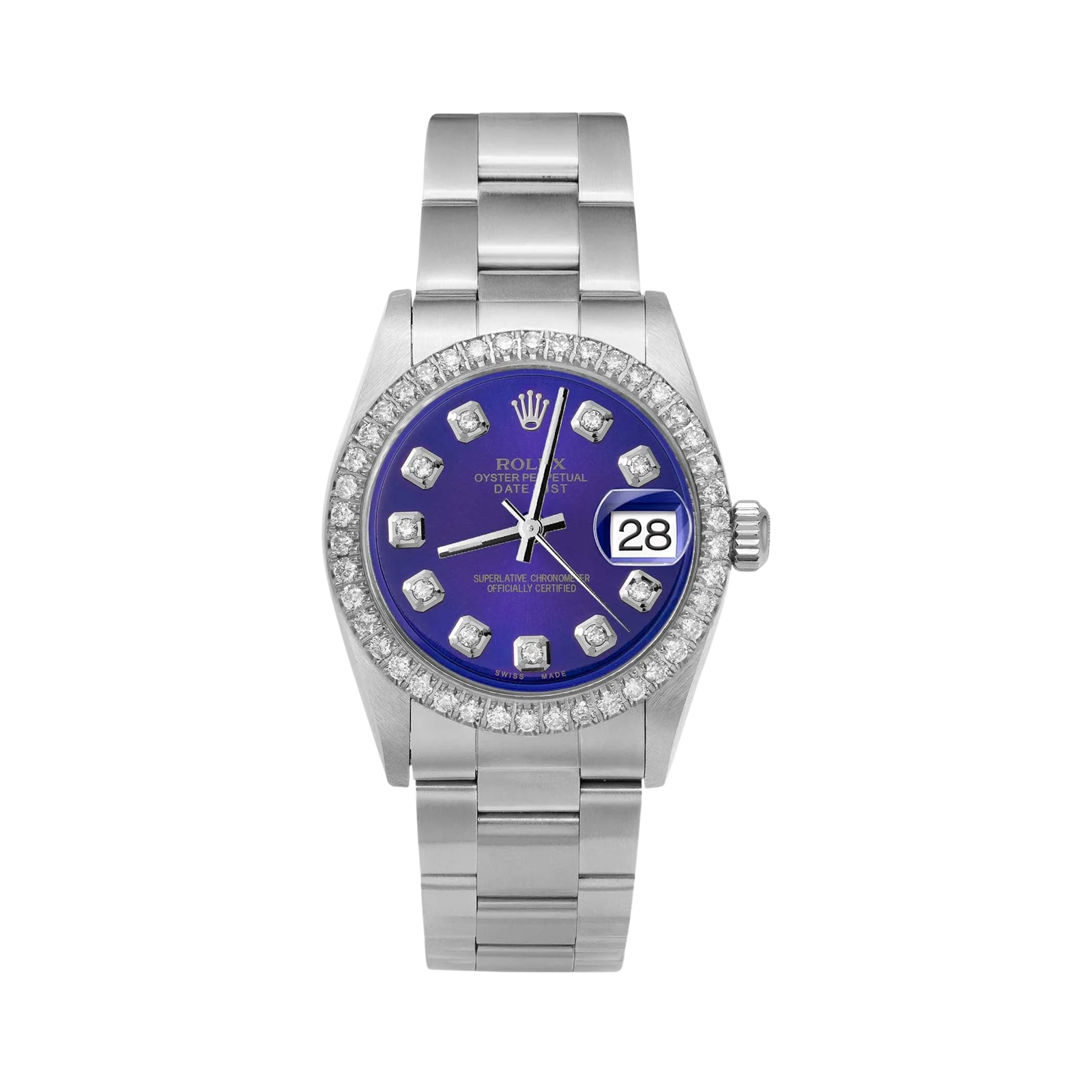 Rolex Datejust Diamond Bezel Watch 31mm Midnight Blue Dial | 1.30ct