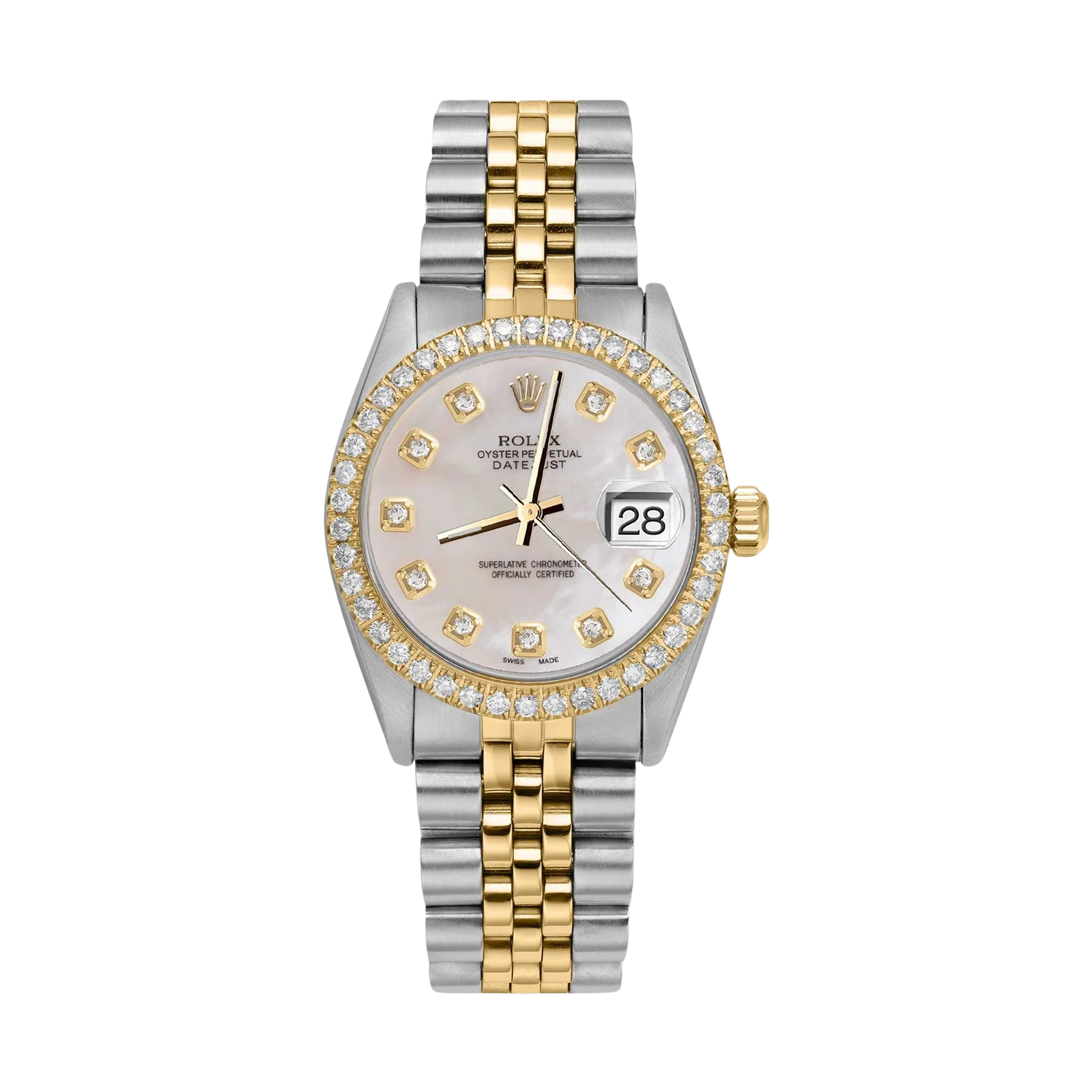 Rolex Datejust Diamond Bezel Watch 31mm Mother of Pearl Dial | 1.30ct
