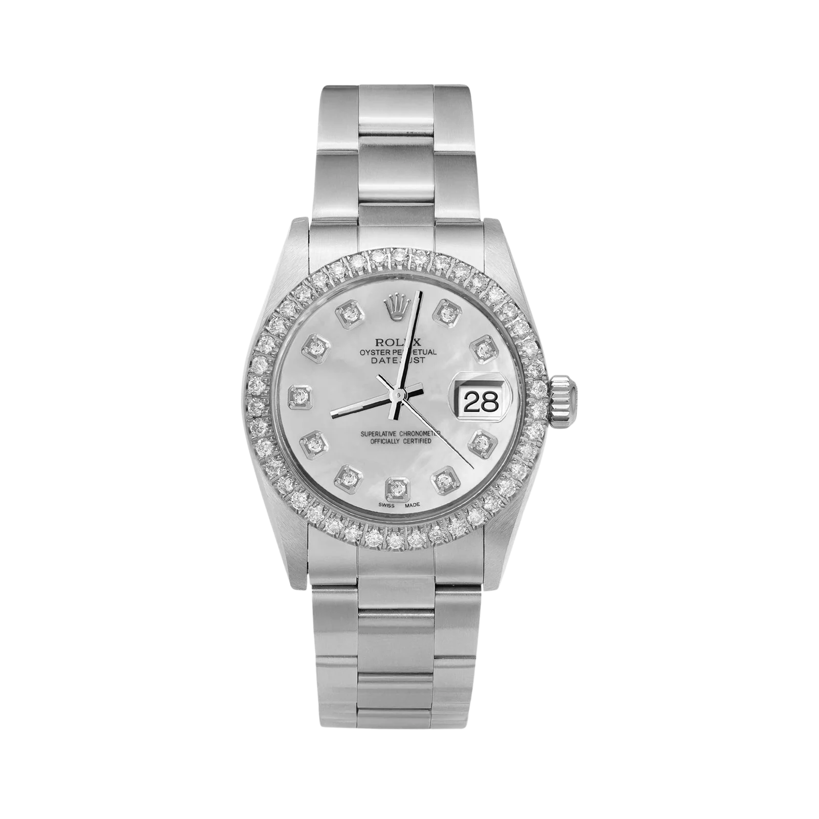 Rolex Datejust Diamond Bezel Watch 31mm Mother of Pearl Dial | 1.30ct