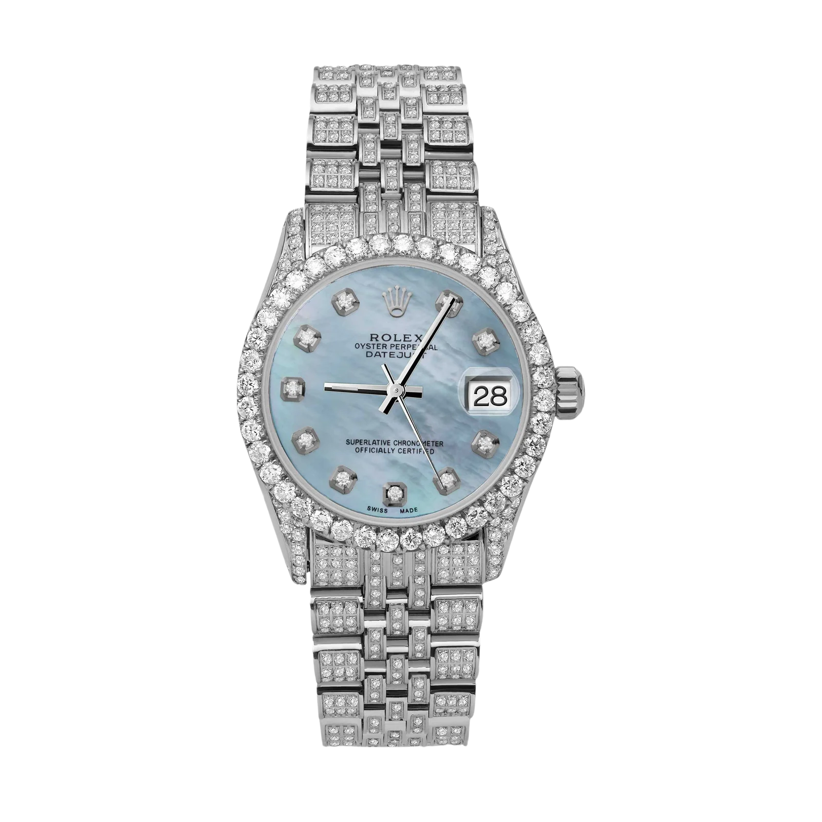 Rolex Datejust Diamond Bezel Watch 31mm Mother of Pearl Dial | 6.75ct
