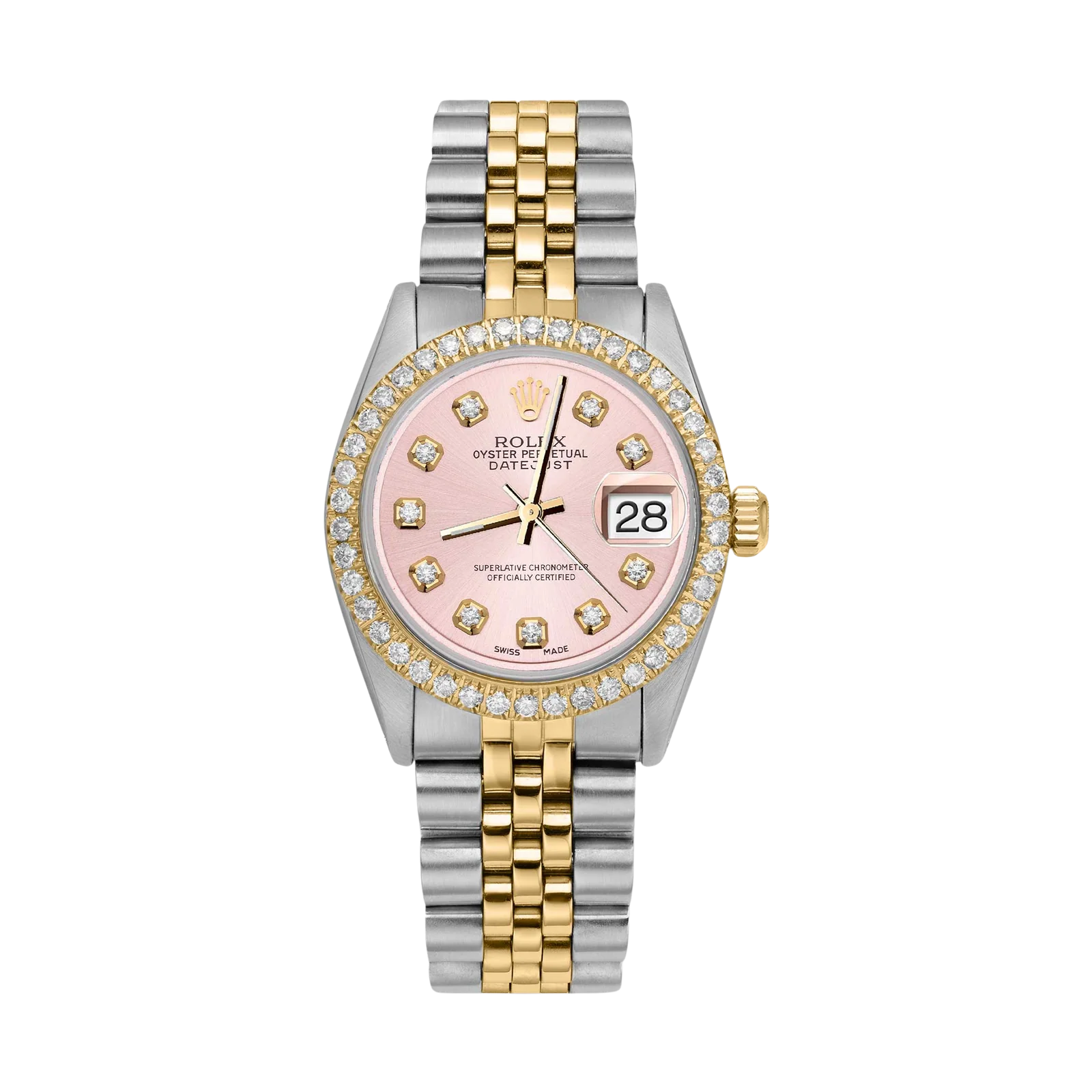 Rolex Datejust Diamond Bezel Watch 31mm Pink Dial | 1.30ct