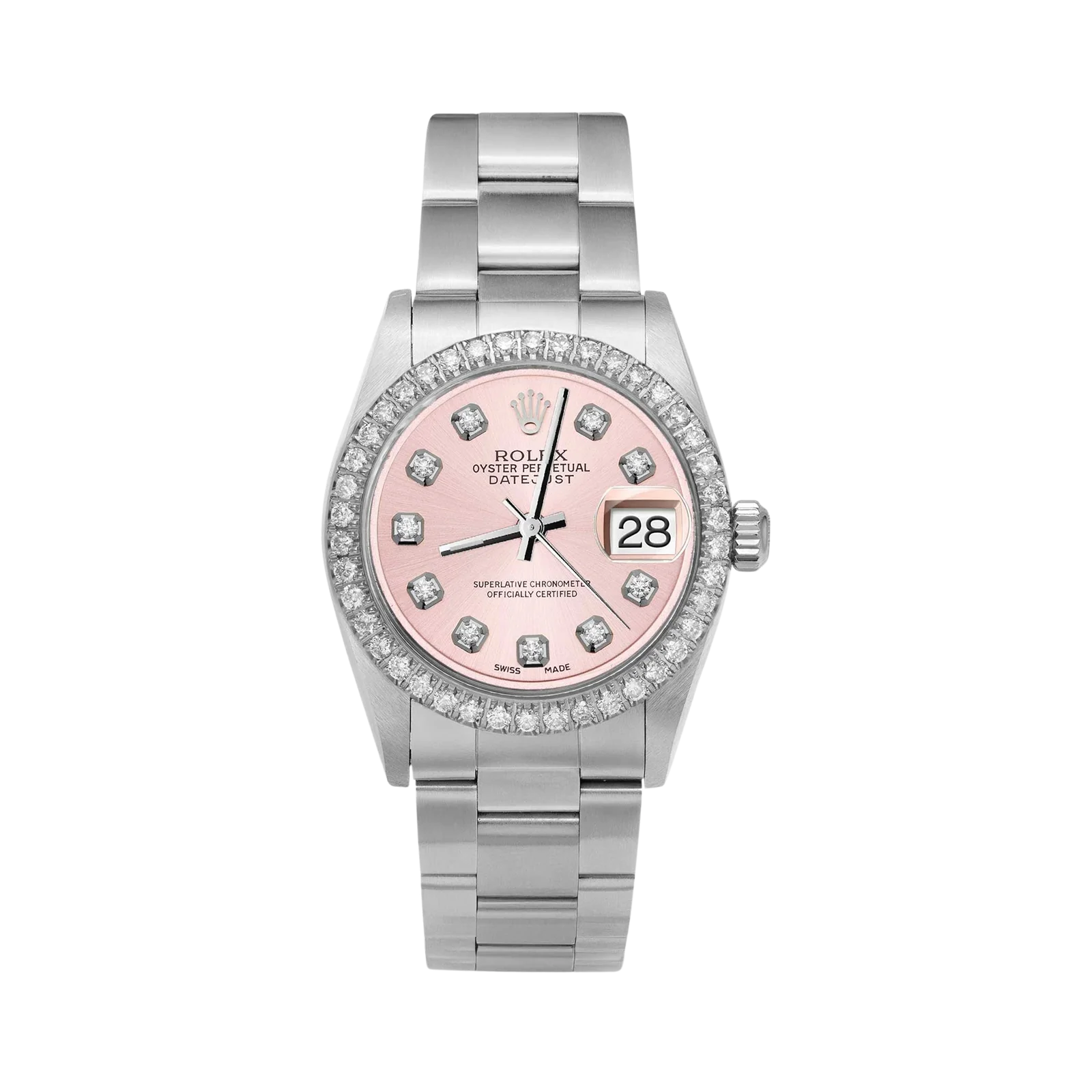 Rolex Datejust Diamond Bezel Watch 31mm Pink Dial | 1.30ct