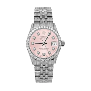 Rolex Datejust Diamond Bezel Watch 31mm Pink Dial | 6.75ct