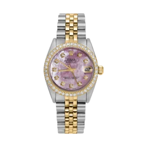 Rolex Datejust Diamond Bezel Watch 31mm Pink Mother of Pearl Dial | 1.30ct