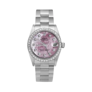 Rolex Datejust Diamond Bezel Watch 31mm Pink Mother of Pearl Dial | 1.30ct