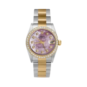 Rolex Datejust Diamond Bezel Watch 31mm Pink Mother of Pearl Dial | 2.30ct
