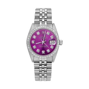 Rolex Datejust Diamond Bezel Watch 31mm Purple Dial | 1.30ct
