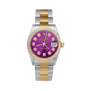 Rolex Datejust Diamond Bezel Watch 31mm Purple Dial | 2.30ct
