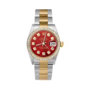 Rolex Datejust Diamond Bezel Watch 31mm Red Dial | 2.30ct