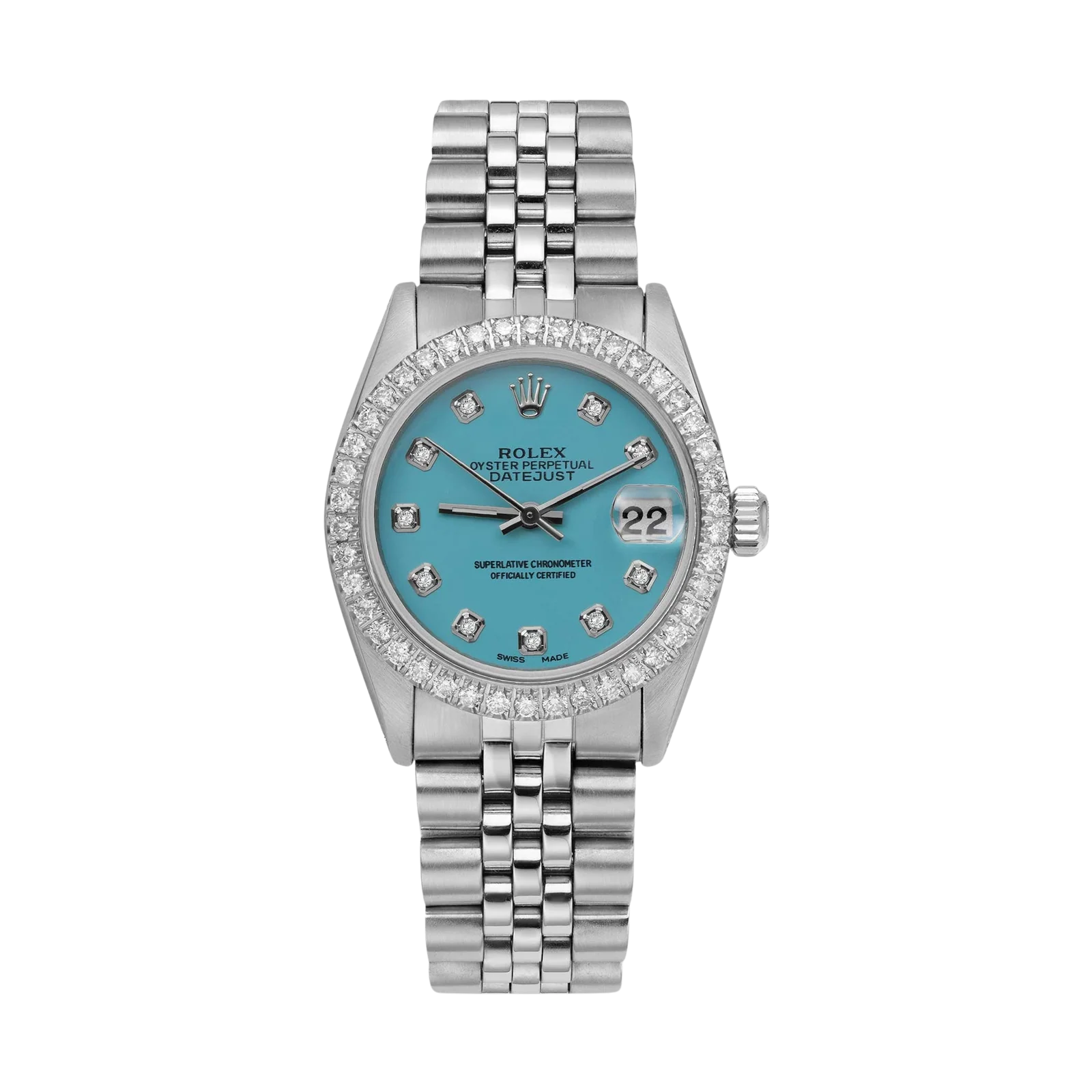 Rolex Datejust Diamond Bezel Watch 31mm Turquoise Dial | 1.30ct