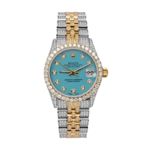 Rolex Datejust Diamond Bezel Watch 31mm Turquoise Dial | 6.75ct