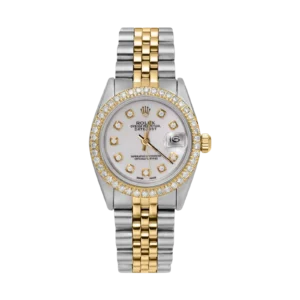 Rolex Datejust Diamond Bezel Watch 31mm White Dial | 1.30ct