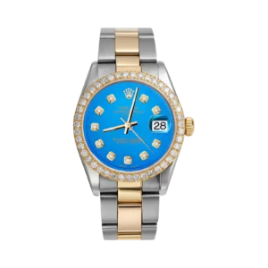 Rolex Datejust Diamond Bezel Watch 34mm Blue Dial | 2.30ct