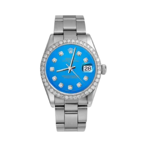 Rolex Datejust Diamond Bezel Watch 34mm Blue Dial | 2.30ct