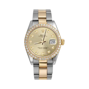 Rolex Datejust Diamond Bezel Watch 34mm Champagne Dial | 2.30ct