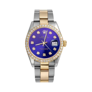 Rolex Datejust Diamond Bezel Watch 34mm Midnight Blue Dial | 2.30ct