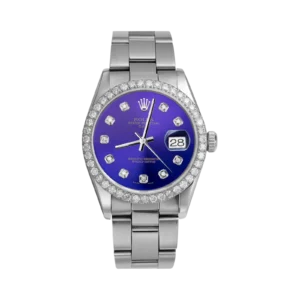 Rolex Datejust Diamond Bezel Watch 34mm Midnight Blue Dial | 2.30ct