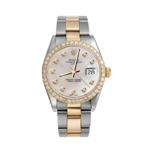 Rolex Datejust Diamond Bezel Watch 34mm Mother of Pearl Dial | 2.30ct